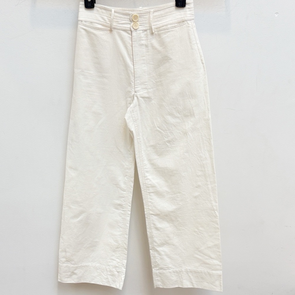 Apiece Apart Off-White Wide Leg High-Rise Pants - Picture 2 of 8